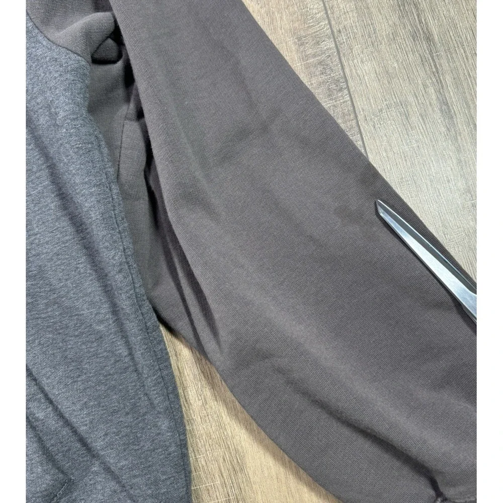 Vintage 00s Y2K Nike Spellout Center Swoosh Gray Brown Hooded Sweatshirt Large